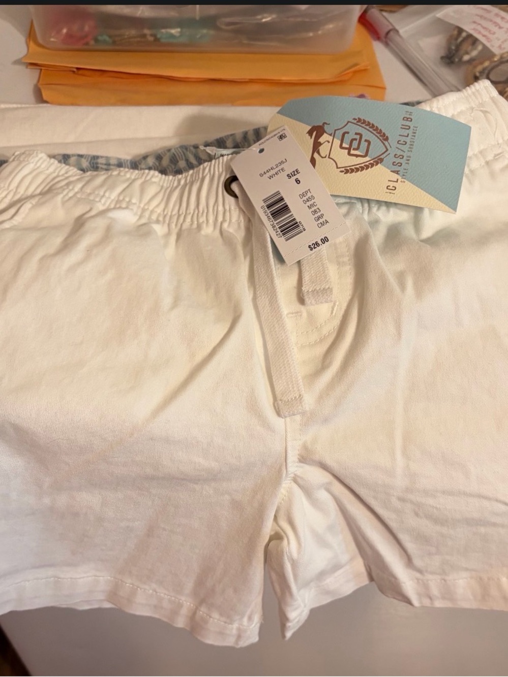 Kids White Pull-On Shorts by Class Club